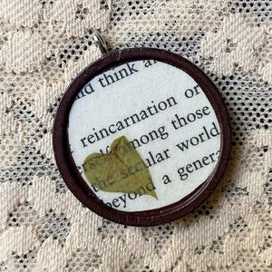 Handmade reincarnation heart leaf necklace pendant